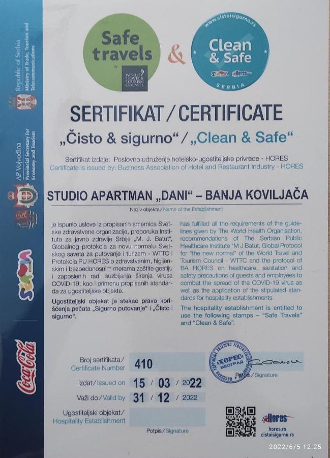Studio Apartman Dani Banja Koviljača Eksteriør billede